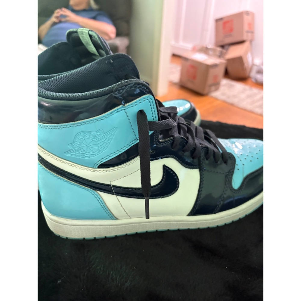 Nike Air Jordan 1 Retro High Blue Chill Obsidian Patent Leather CD0461-401 - Picture 6 of 9